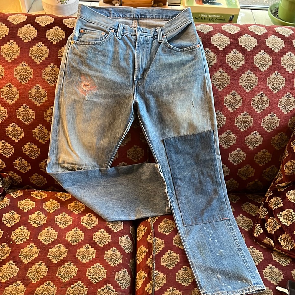 Patchwork/Distressed Levi’s - image 1